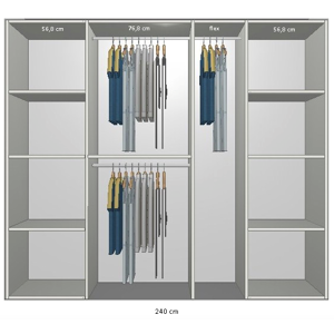 Garderobskåp från bredd 220 cm till 240 cm Modell A